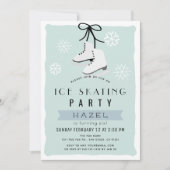 Ice Skaten Party Winter Blue Retro Geburtstag Einladung (Vorderseite)