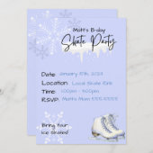 Ice Skaten Party Winter Geburtstag Einladung (Vorne/Hinten)