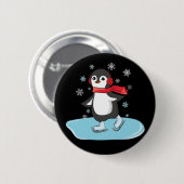 Ice Skaten Penguin Button (Vorne & Hinten)