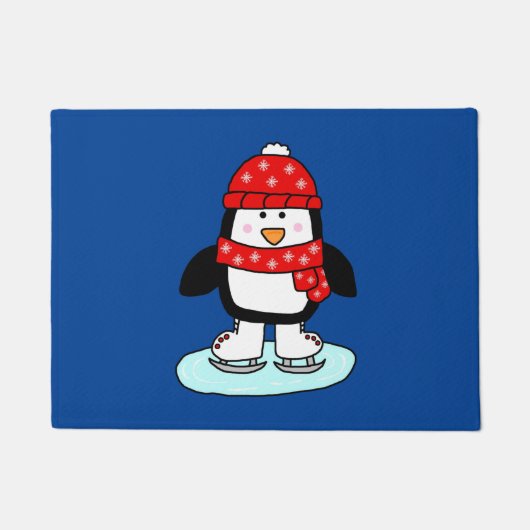 Ice Skaten Penguin Fußmatte (Vorderseite)