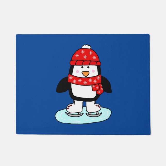 Ice Skaten Penguin Fußmatte (Vorderseite)
