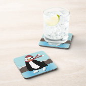 Ice Skaten Penguin Getränkeuntersetzer (Rechte Seite)