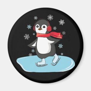 Ice Skaten Penguin Magnet