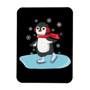 Ice Skaten Penguin Magnet