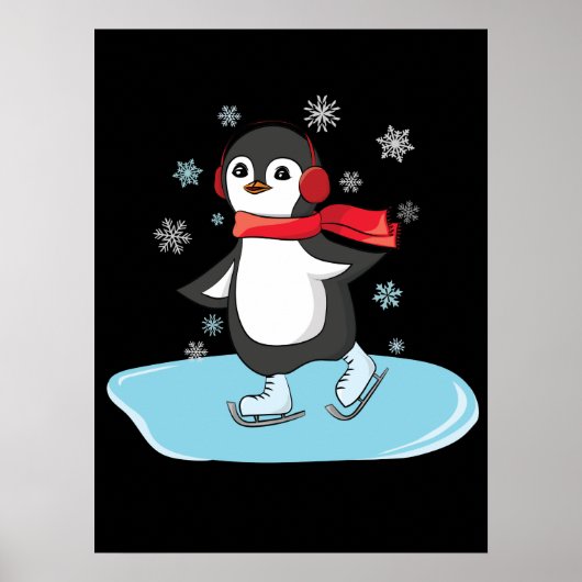 Ice Skaten Penguin Poster (Vorne)
