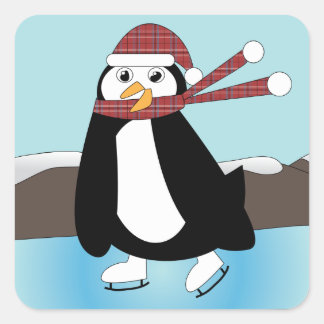 Ice Skaten Penguin Sticker