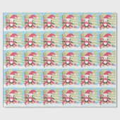 Ice Skaten Pinguin Weihnachtspapier Geschenkpapier (Flach)