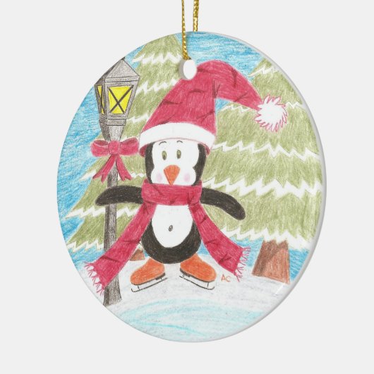 Ice Skaten Pinguin Weihnachtsschmuck (Links)