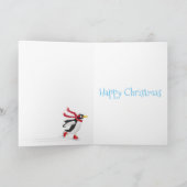 Ice Skaten Pinguine Weihnachtskarte Karte (Innenseite)