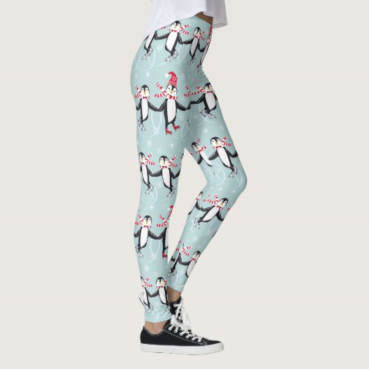 Ice Skaten Pinguins Muster ID547 Leggings (Rechts)