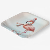 Ice Skaten Pink Flamingo Pappteller (Gewinkelt)