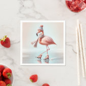 Ice Skaten Pink Flamingo Serviette (Beispiel)