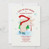 Ice Skaten Polar Bear Einladung (Vorderseite)