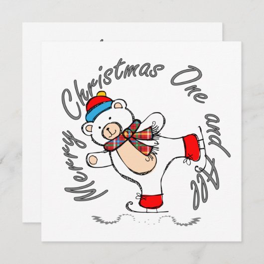 Ice Skaten Polar Bear Weihnachten (Vorne/Hinten)