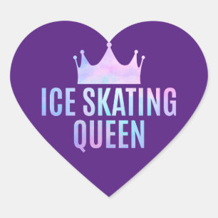 Ice Skaten Queen - Ice Skaten Lovers Herz-Aufkleber
