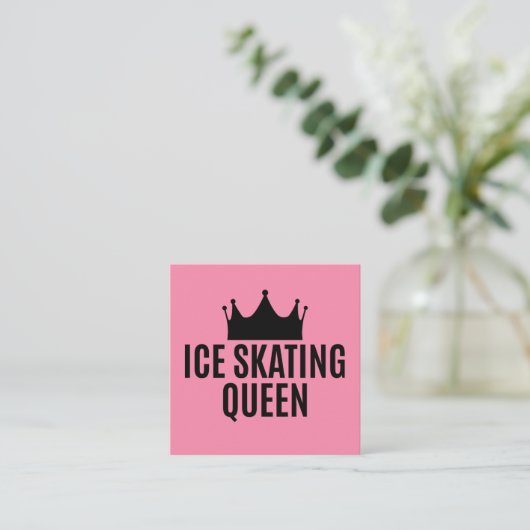 Ice Skaten Queen - Ice Skaten Quadratische Visitenkarte (Stehend Vorderseite)