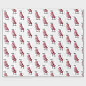 Ice Skaten Red Ant Mistletoe Wrapping Paper Geschenkpapier (Flach)
