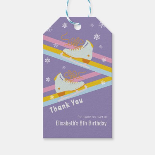 Ice Skaten Retro Geburtstag Geschenkanhänger (Vorderseite)