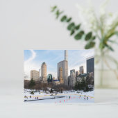 Ice Skaten rink NYC Postcard Postkarte (Stehend Vorderseite)