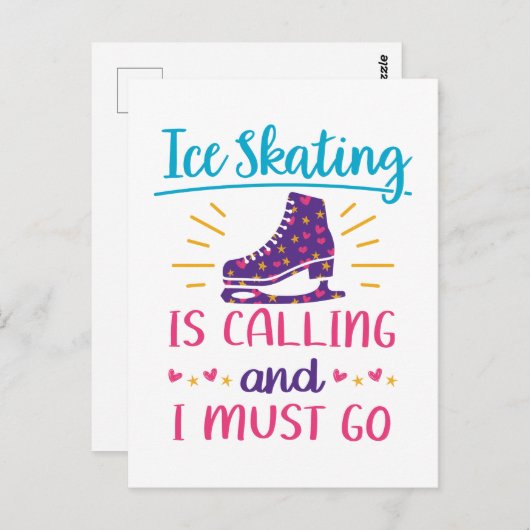 Ice Skaten ruft an, und ich muss zu Skater wechsel Postkarte (Vorne/Hinten)