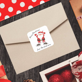 Ice Skaten Santa Claus" Custom Quadratischer Aufkleber