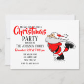 Ice Skaten Santa Einladung (Vorderseite)