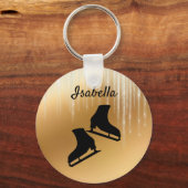 Ice Skaten Schlüsselanhänger Eis Skate Gold Icicic (Vorderseite)