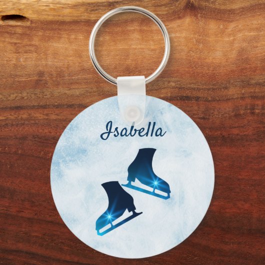 Ice Skaten Schlüsselanhänger Skate Blue Stars (Vorderseite)