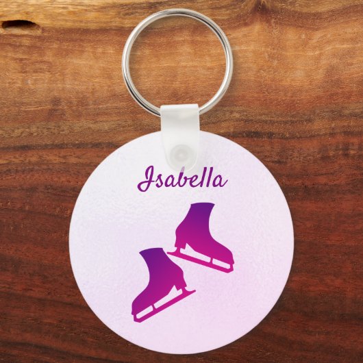 Ice Skaten Schlüsselanhänger Skate lila rosa (Vorderseite)