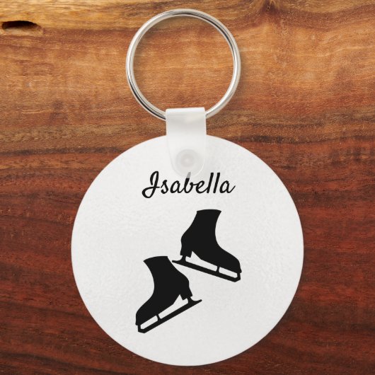 Ice Skaten Schlüsselanhänger Skate Schwarz-weiß (Vorderseite)