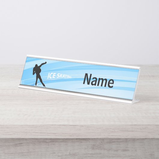 Ice Skaten Schreibtischnamensplakette (Vorderseite )