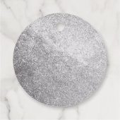 Ice Skaten Silver Glitzer Party Personalisiert Geschenkanhänger (Rückseite)