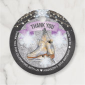 Ice Skaten Silver Glitzer Party Personalisiert Geschenkanhänger (Vorderseite)