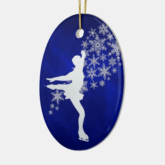 Ice Skaten Silver Snowflake Keepake Keramik Ornament (Links)