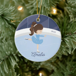 Ice Skaten Skater Girl Dated Keramik Keramik Ornament
