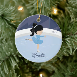 Ice Skaten Skater Girl Dated Keramik Keramik Ornament