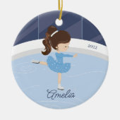 Ice Skaten Skater Girl Dated Keramik Ornament (Vorne)