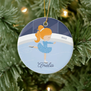 Ice Skaten Skater Girl Ded Keramik Ornament