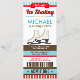 Ice Skaten Sky Rink Sport Ticket Pass Einladung