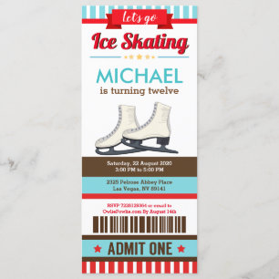 Ice Skaten Sky Rink Sport Ticket Pass Einladung