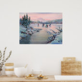 ICE-SKATEN & SNOWFLAKEN VON SHARON SHARPE POSTER (Küche)