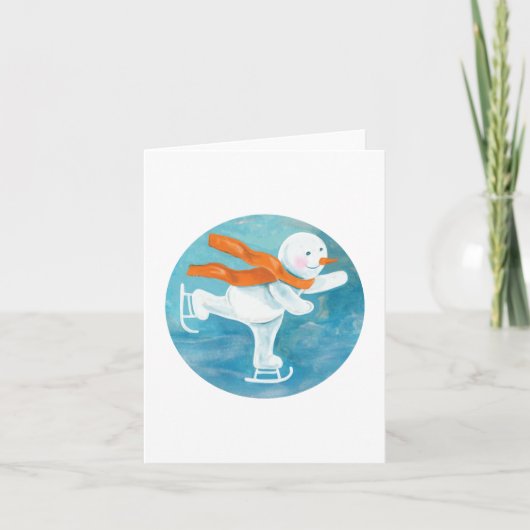 Ice Skaten Snowman Einladung (Vorderseite)