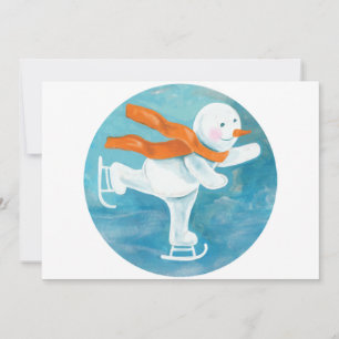Ice Skaten Snowman Einladung
