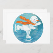 Ice Skaten Snowman Einladung (Vorne/Hinten)