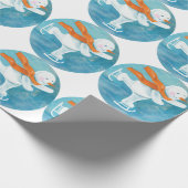 Ice Skaten Snowman Geschenkpapier (Ecke)