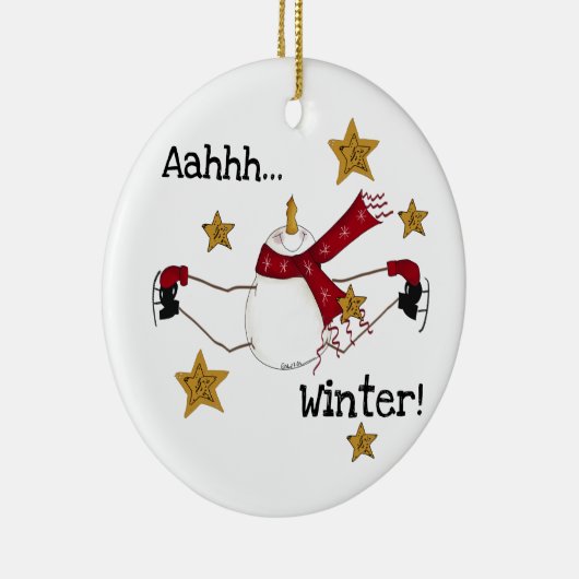 Ice Skaten Snowman Keepake Ornament (Rechts)