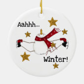Ice Skaten Snowman Keepake Ornament (Hinten)