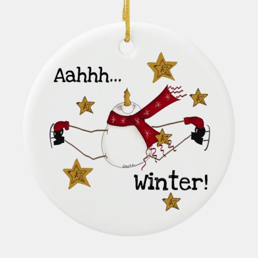 Ice Skaten Snowman Keepake Ornament (Hinten)