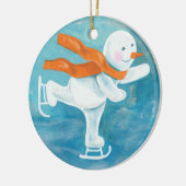 Ice Skaten Snowman Keramik Ornament (Links)