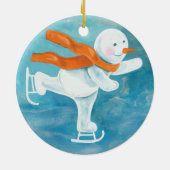 Ice Skaten Snowman Keramik Ornament (Hinten)